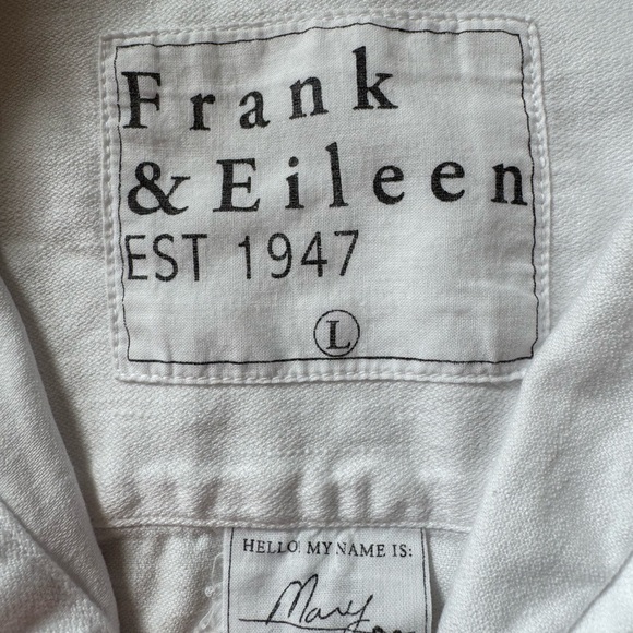 Frank & Eileen Mary Famous Denim White Button Down Shirt Dress Size Large - Picture 6 of 8